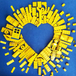 High angle view of heart shape made of text