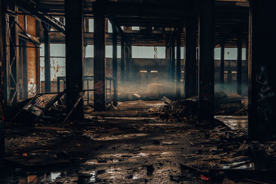 Interior of abandoned building