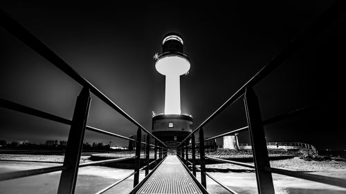 View of a lighthouse at night