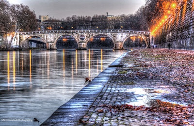 Bridge over river in city