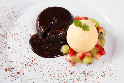 Close-up of ice cream in plate