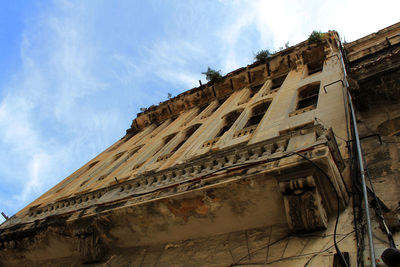 Low angle view of abandoned building