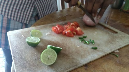 Close-up of food on table