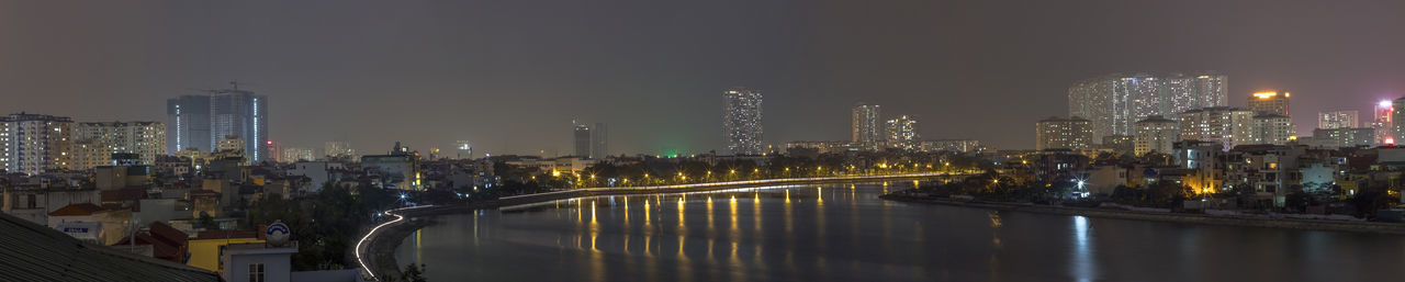 Illuminated city at night