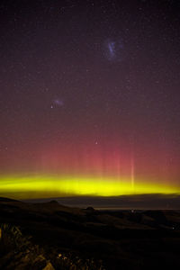 Idyllic shot of landscape against sky at night