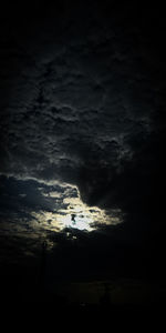 View of storm clouds at night
