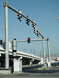 Low angle view of street light against sky