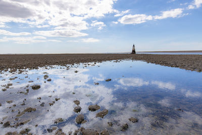 Scenic view of beach against sky