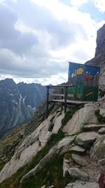 Low angle view of mountains against sky