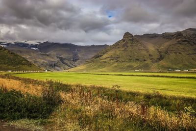 Scenic view of field against sky