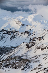 Aerial view of snow covered mountains against sky, view from edelweissspitze, alps, austria