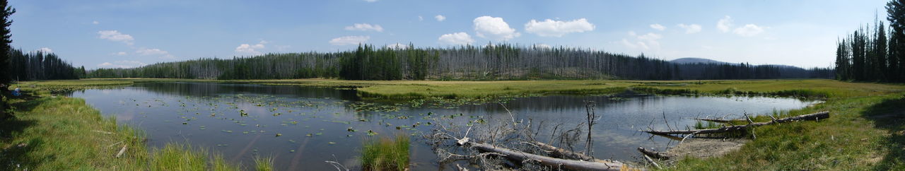 Panoramic view of lake against sky
