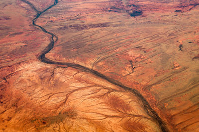 High angle view of cracked landscape