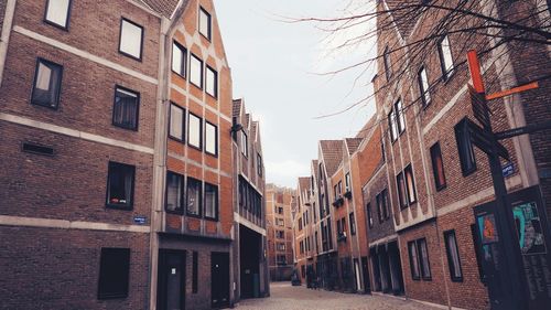 Low angle view of residential buildings against sky