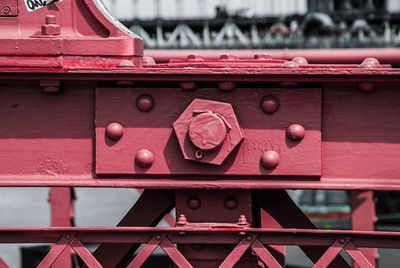 Close-up of red boat