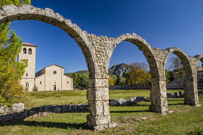 Old ruin building against clear sky