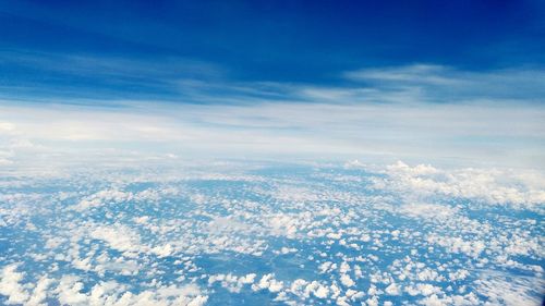 Aerial view of clouds against blue sky