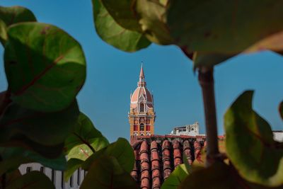 Low angle view of temple building against sky