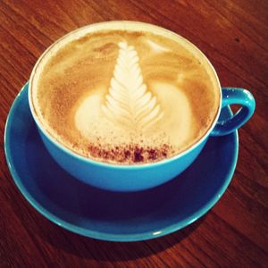 Close-up of cappuccino on table