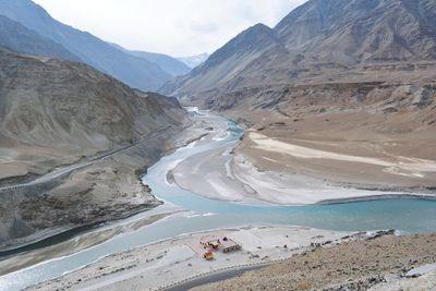 Aerial view of mountain road