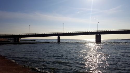 Bridge over river against sky