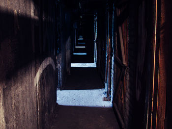Close-up of illuminated lights on wall