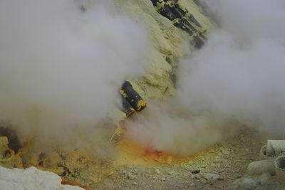 High angle view of volcanic landscape