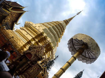 Low angle view of traditional building against sky