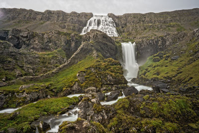 Scenic view of waterfall