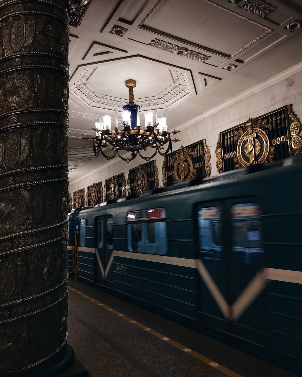 TRAIN ON RAILROAD STATION