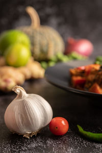 Close-up of tomatoes on table