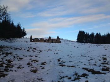 Scenic view of snow covered landscape