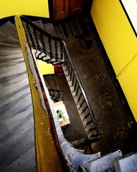 High angle view of empty staircase in building