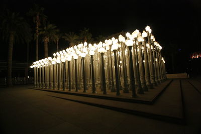 Illuminated row at night