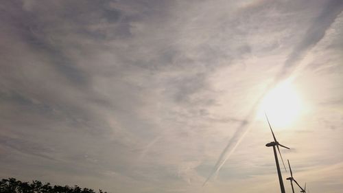 Low angle view of cloudy sky at sunset