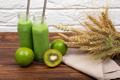 Green fruits on table