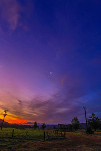 Scenic view of field against sky during sunset