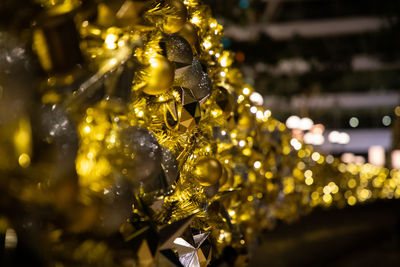 Close-up of illuminated sculpture