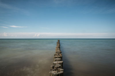 View of sea against blue sky