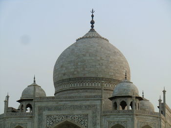 Low angle view of taj mahal building