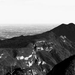 Scenic view of mountains against clear sky