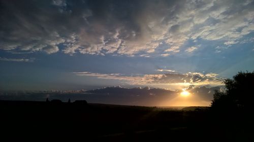 Scenic view of landscape against sky during sunset