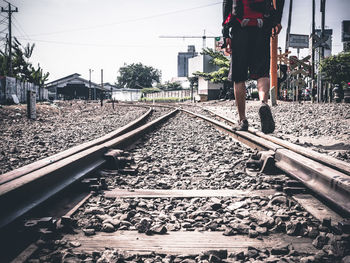 View of railway tracks against the sky