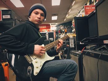 Woman sitting in park