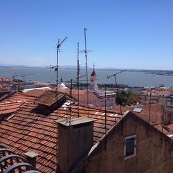 View of buildings by sea