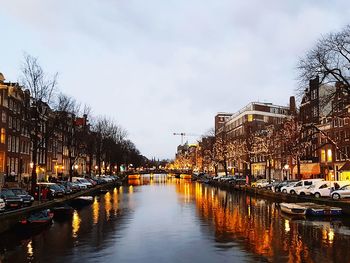 Canal passing through city