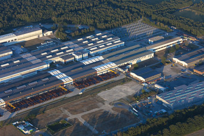 High angle view of factory