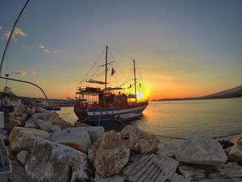 Panoramic wiew of sunset over thassos