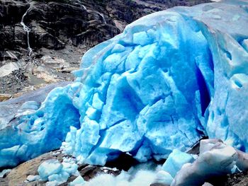 View of snow covered rocks