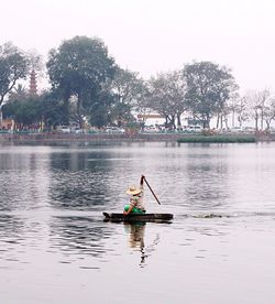 View of boats in lake